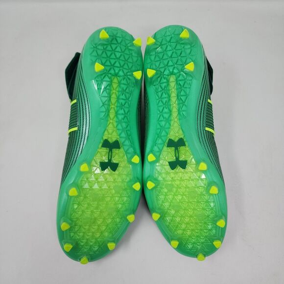Under Armour Football Cleats Mens 9 Green Highlight MC Logo Spell Out Striped - Picture 7 of 10
